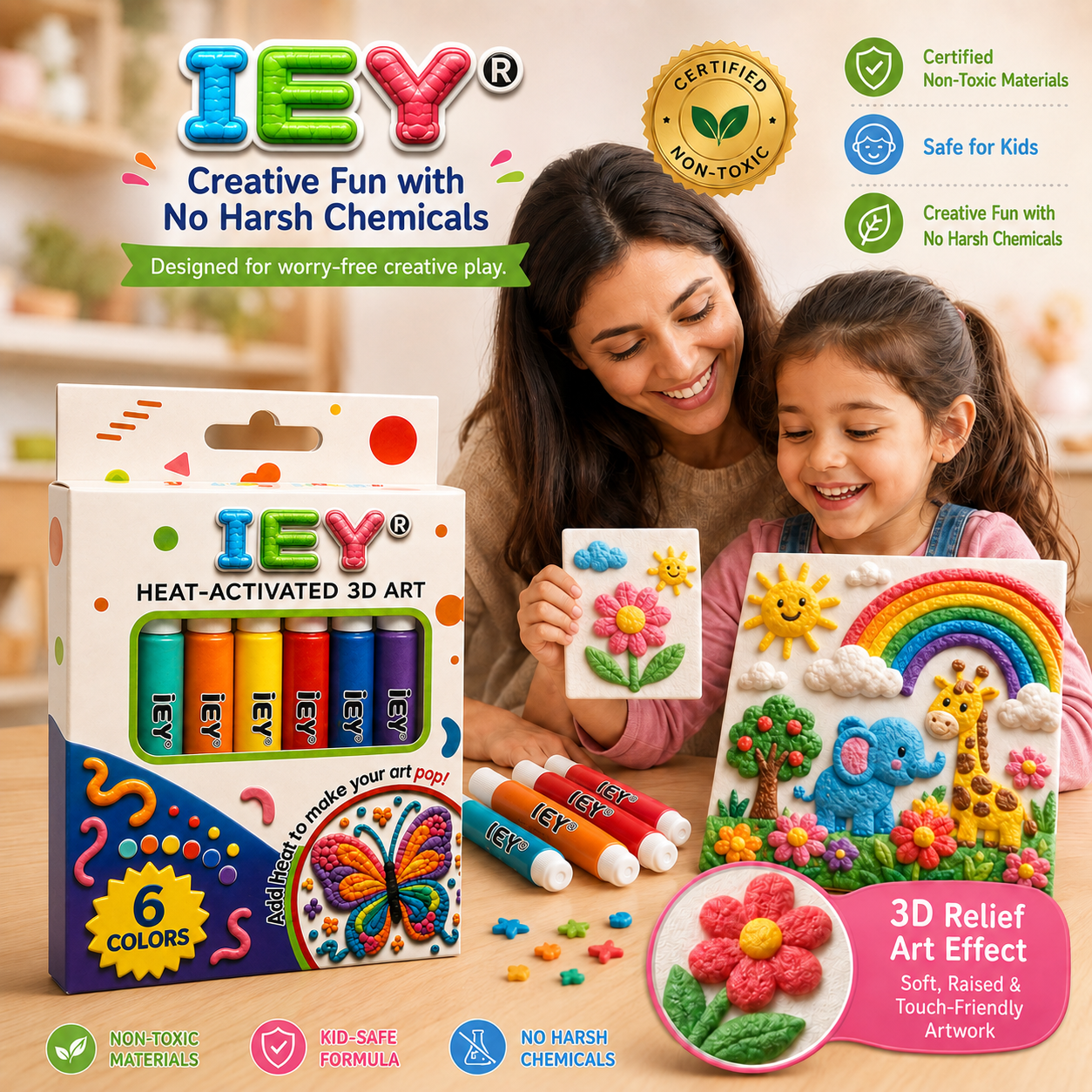 Last Day Promotion 50% OFF|🖍️IEY®3D Relief Art Pen – Turn Flat Drawings Into Touchable 3D Art